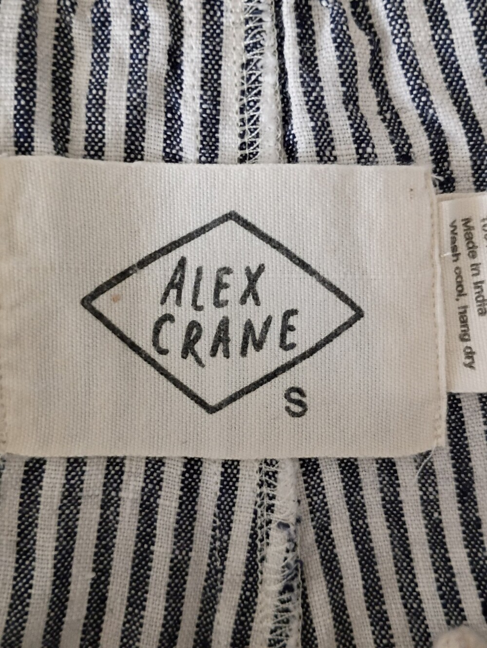 Alex Crane Linen Shorts Striped Drawstring Preppy Quiet Luxury SMALL - Picture 3 of 7